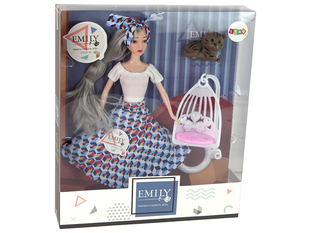 Baby Doll Emily Gray Hair Kitten Swing