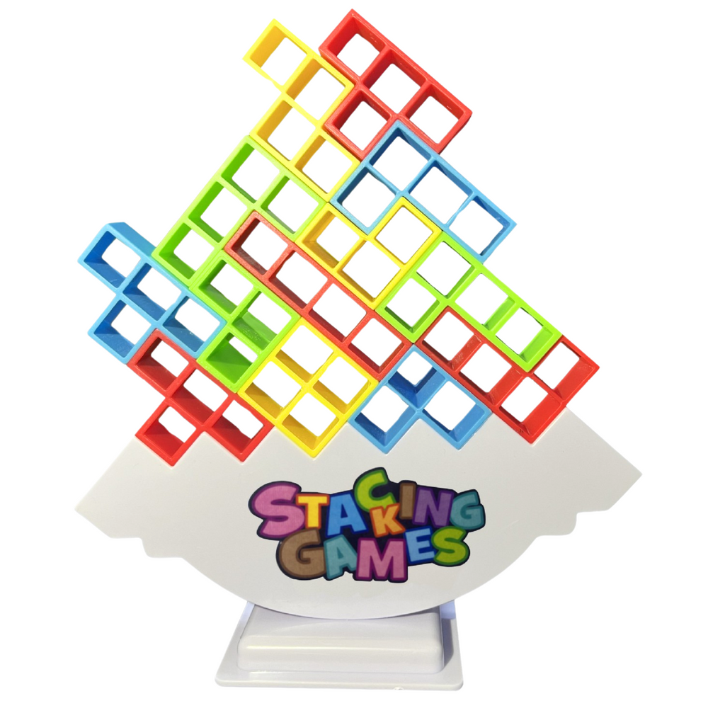 Hra na vyvažovanie veže Tetris 16 blokov 22 farebných kariet
