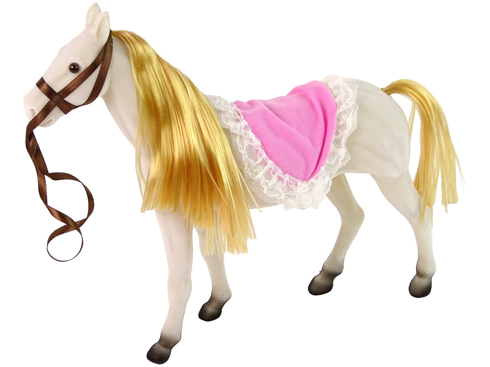 Princess Doll With White Pony Figures Accessories.