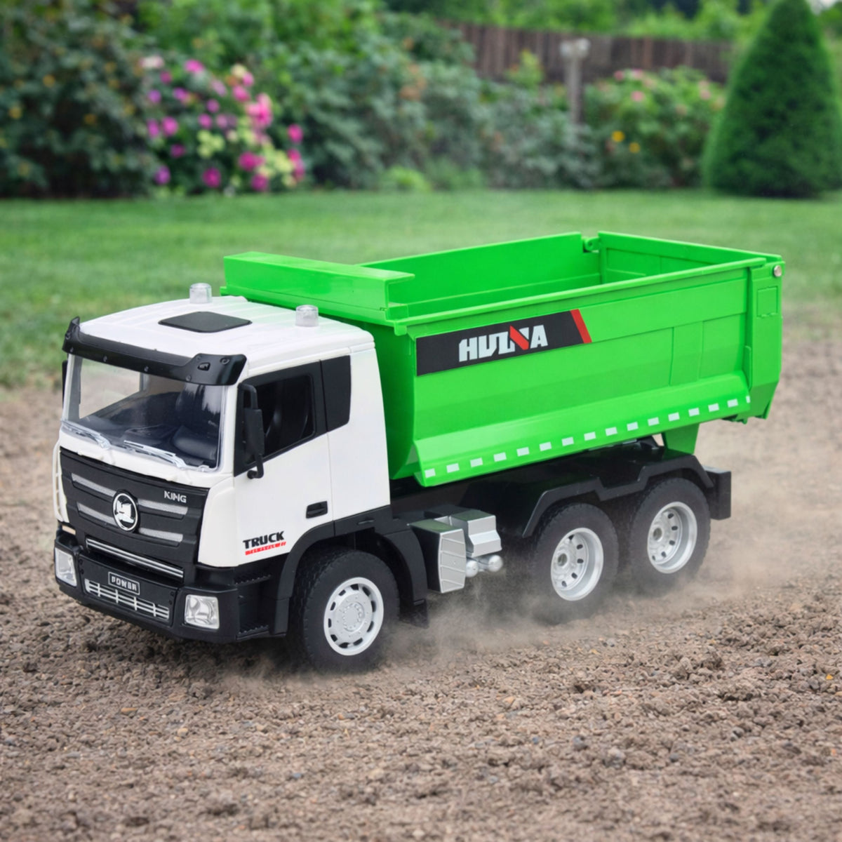 Huina Rc fjernbetjening dumper grøn 1:18