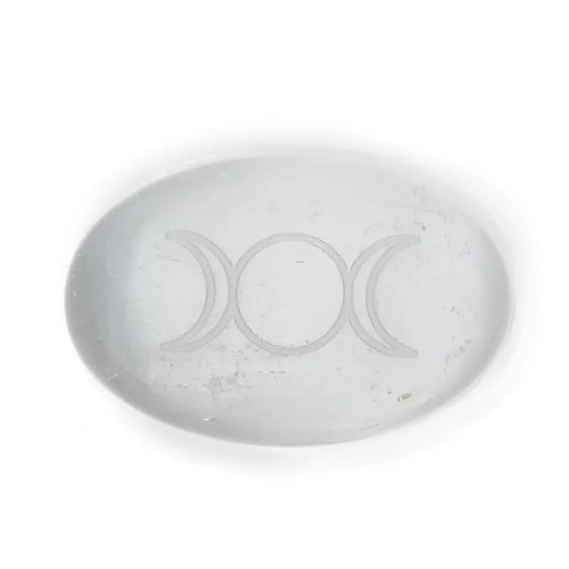 Cloch Selenite Le Siombail Bhanda - sraith de 2 ríomhaire - 5.5x4x1.5cm