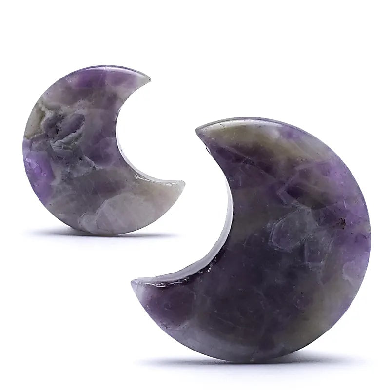 Mondförmiger Edelstein Amethyst - 4 cm Packung mit 2 Stück
