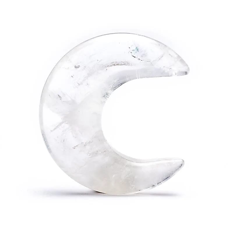 Moonshaped Gemstone Rock Crystal --package Of 2 Pcs - 4 Cm