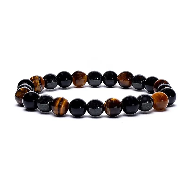 Náramok hematit/obsidián/ tigrie oko elastický --balenie 3ks - 0,8cm;9cm