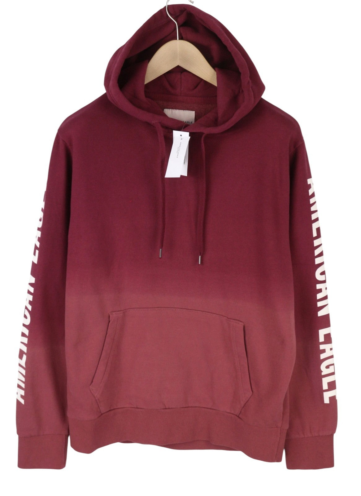 Felpa con cappuccio da uomo American Eagle Outfitters, tasca a marsupio rossa sbiadita, morbida da indossare