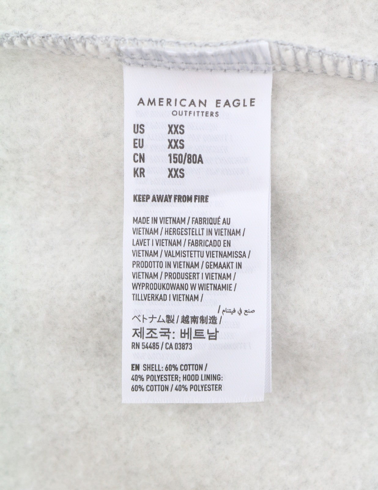 American Eagle Outfitters Damen Kapuzenpullover, grau meliert, mit Kängurutasche zum Überziehen