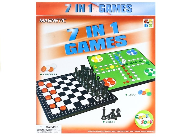 Magnetic Game Board Set 7 In 1 Chess Ludo Backgammon Draughts