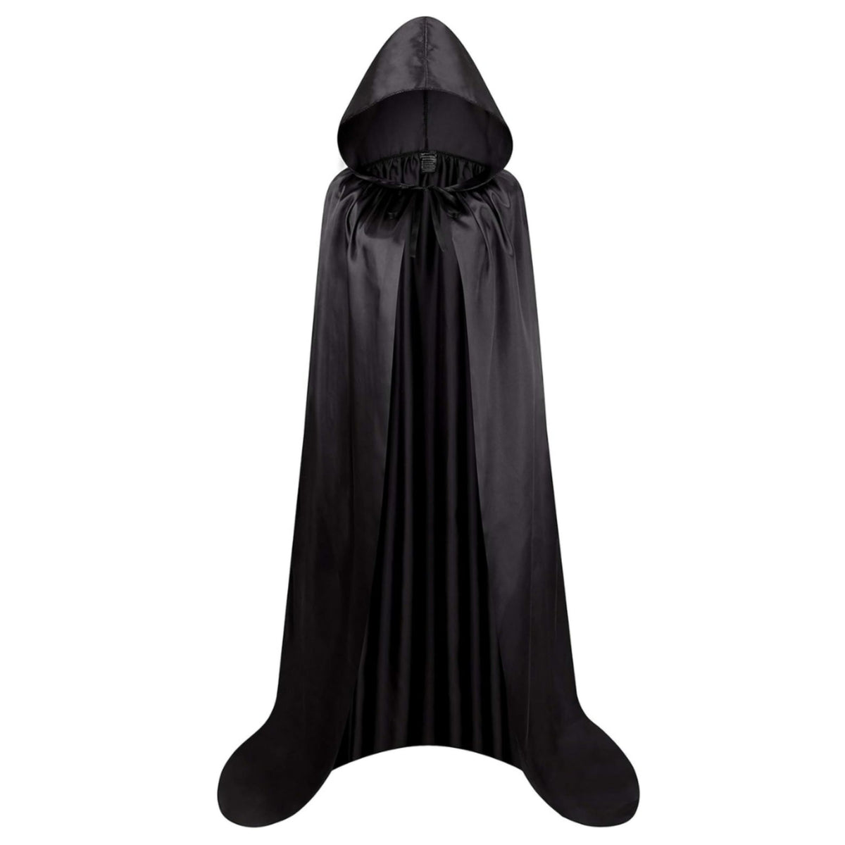 Cape With Hood Carnival Halloween Black 150cm