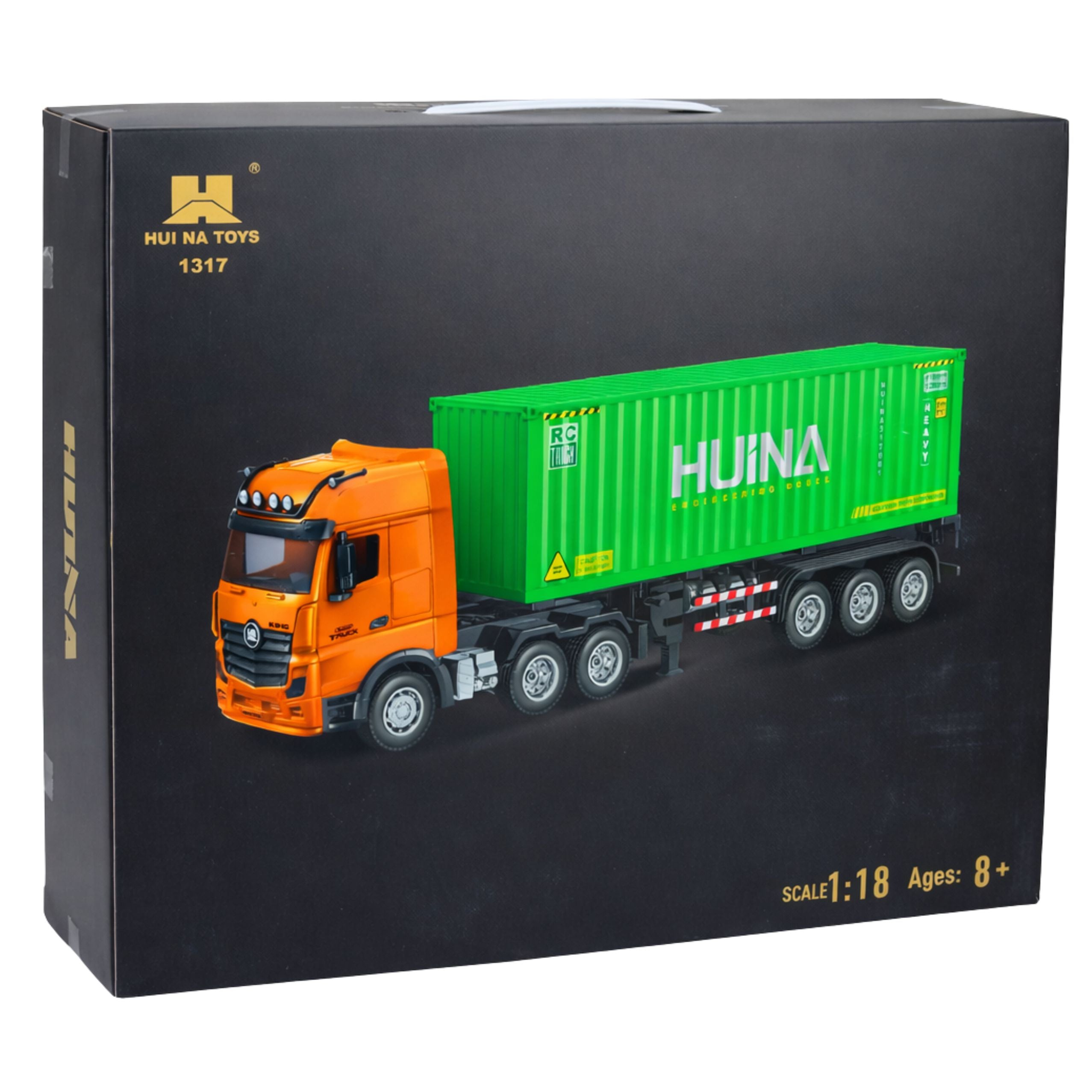 Rc Remote Control Truck With Container Huina Lights And Sounds 1:18