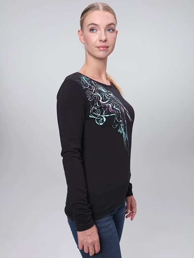 Dam t-shirt loap abmora svart l