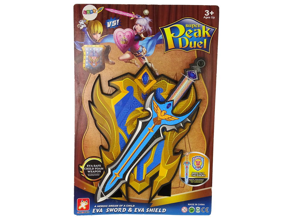 Blue Warrior Sword Shield Set From Eva Foam.
