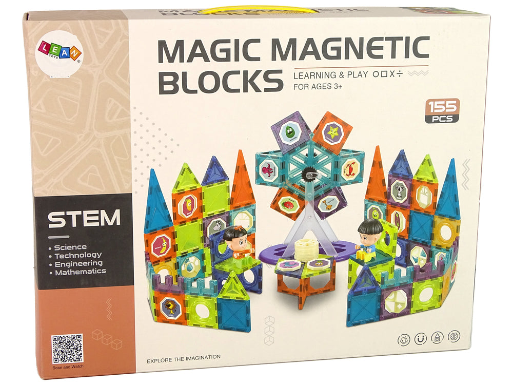 3d Magnetic Building Blocks Ferris Wheel 155 Pieces