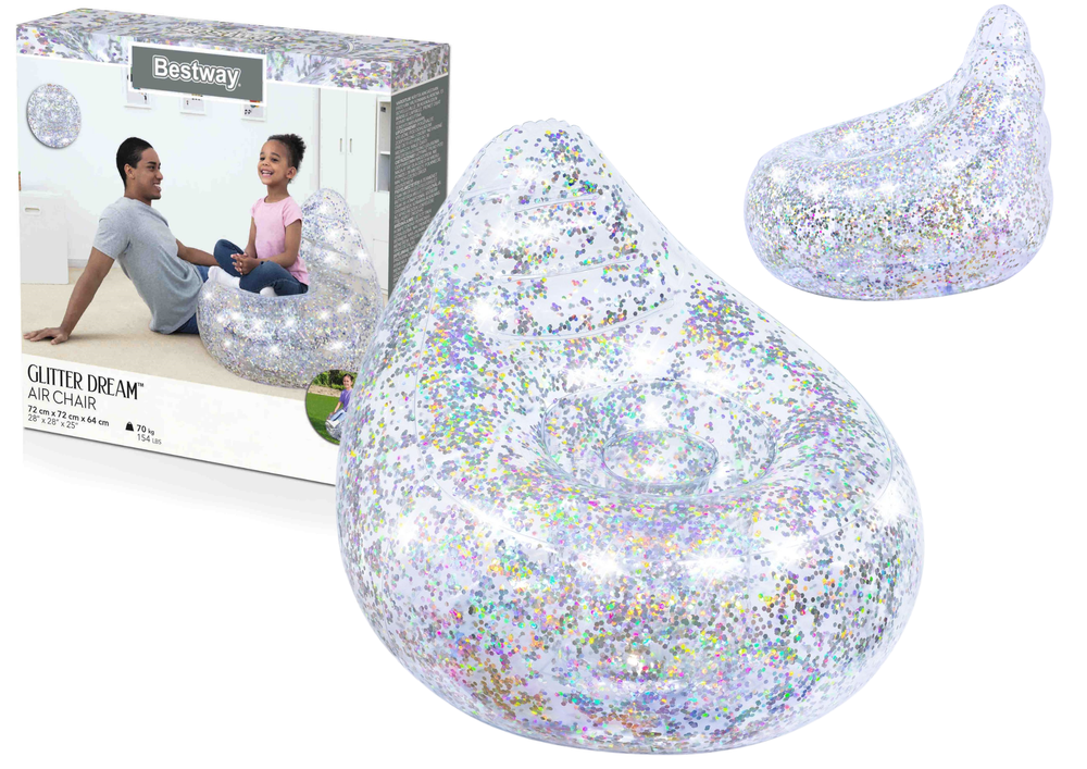 Inflatable Glitter Armchair 72 X 72 X 64 Cm Bestway 75105