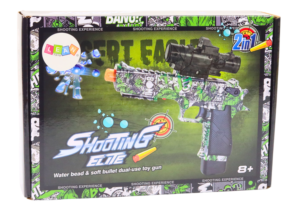 Electric Ball Gun Water Darts 2-in-1 Darts Green