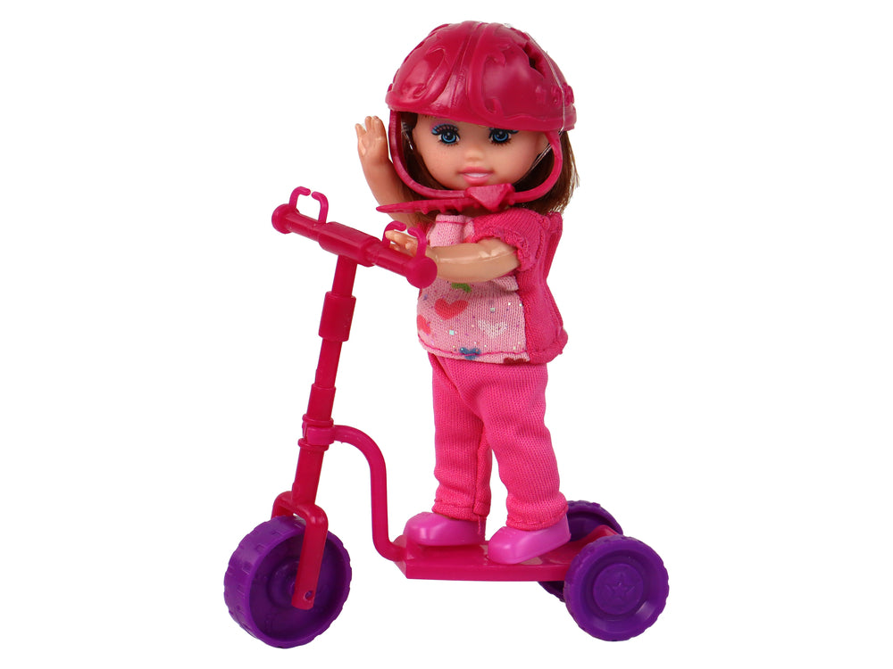Conjunto de bonecas Lucy Capacetes de skate scooter roxos