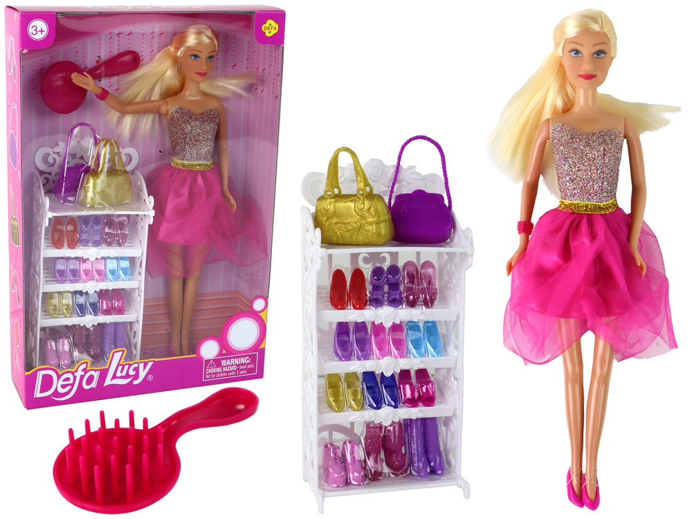 Lucy Doll Pink Glitter Dress Shoes Set
