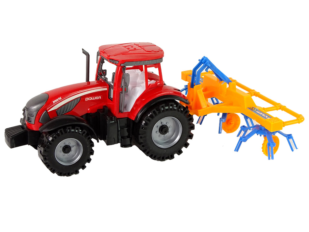 Red Tractor With Rake Friction Drive
