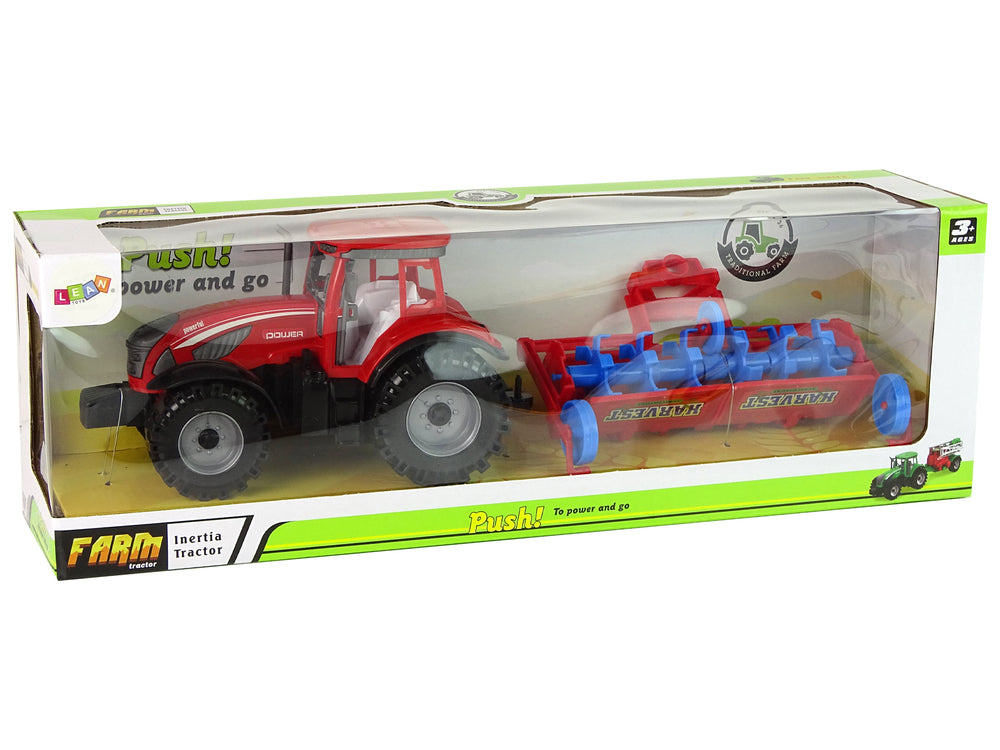 Red Tractor With Plough Friction Drive