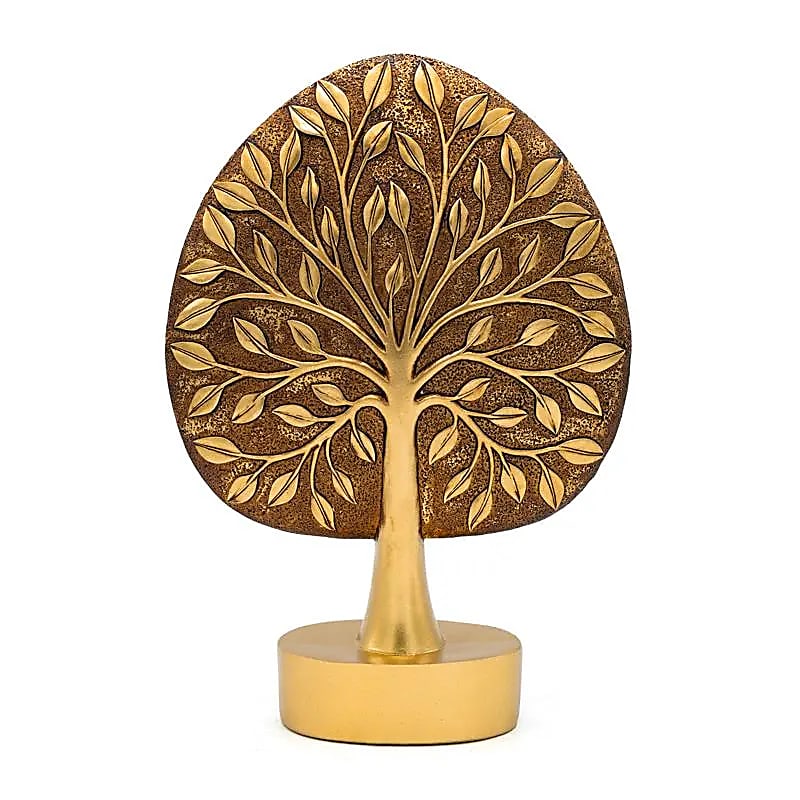 Deco Tree Of Life Guldfarvet - 17,5x7,5x25,8 Cm