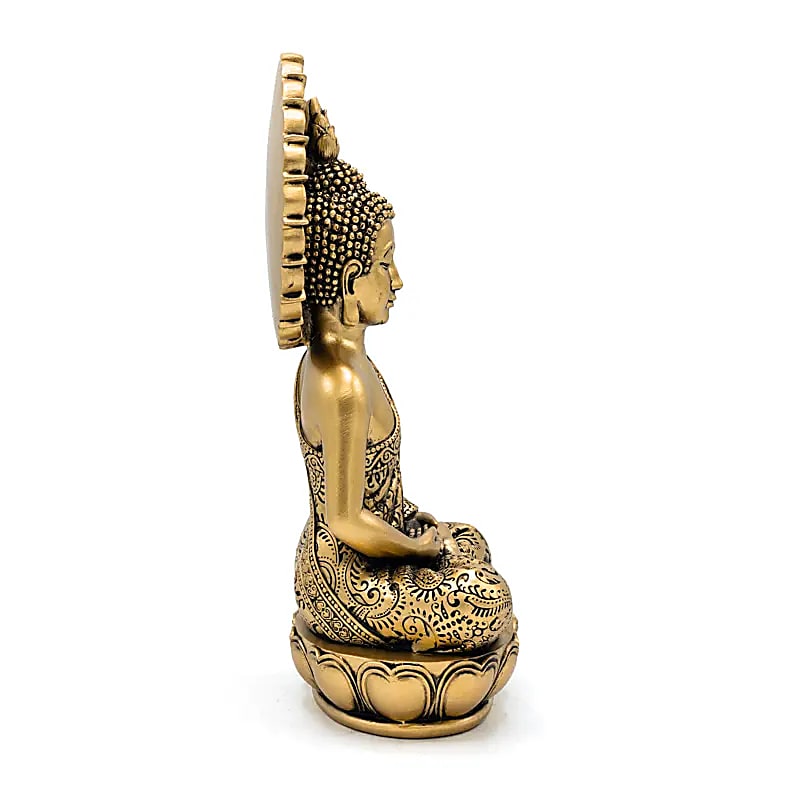 Meditationsbuddhastaty Guldfärgad - 13x9,5x25,2 Cm