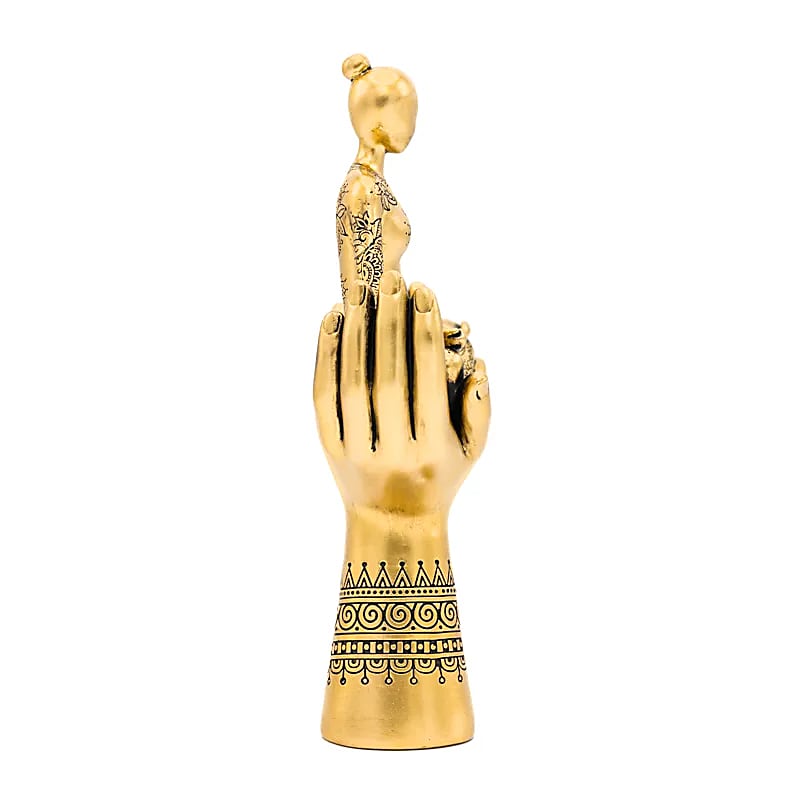 Deco Yoga Meditační ruce ve stoje zlaté barvy – 11,9x6x22,6 cm
