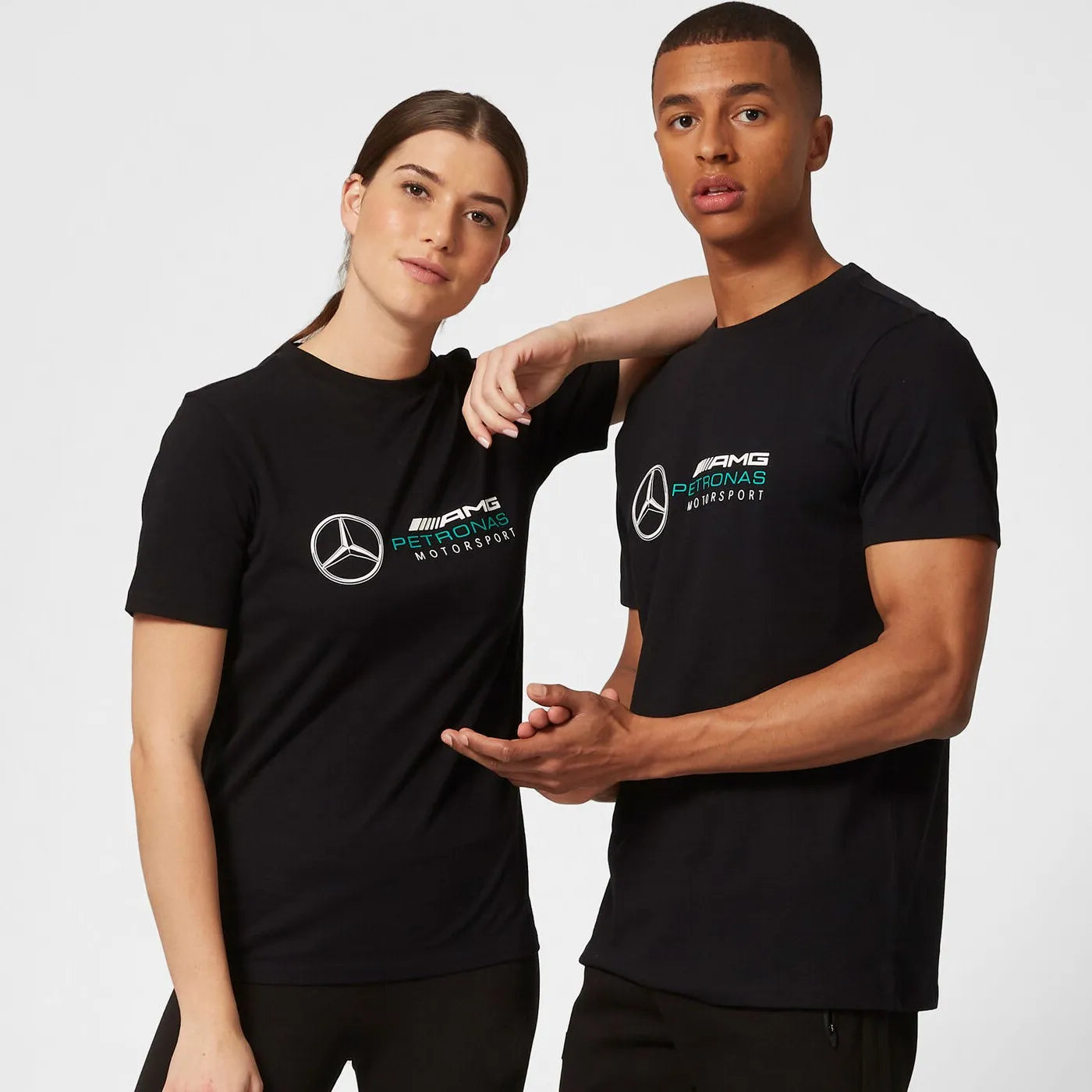 T-shirt Mercedes Herrer F1 Fw Large Logo T-shirt Sort Sort