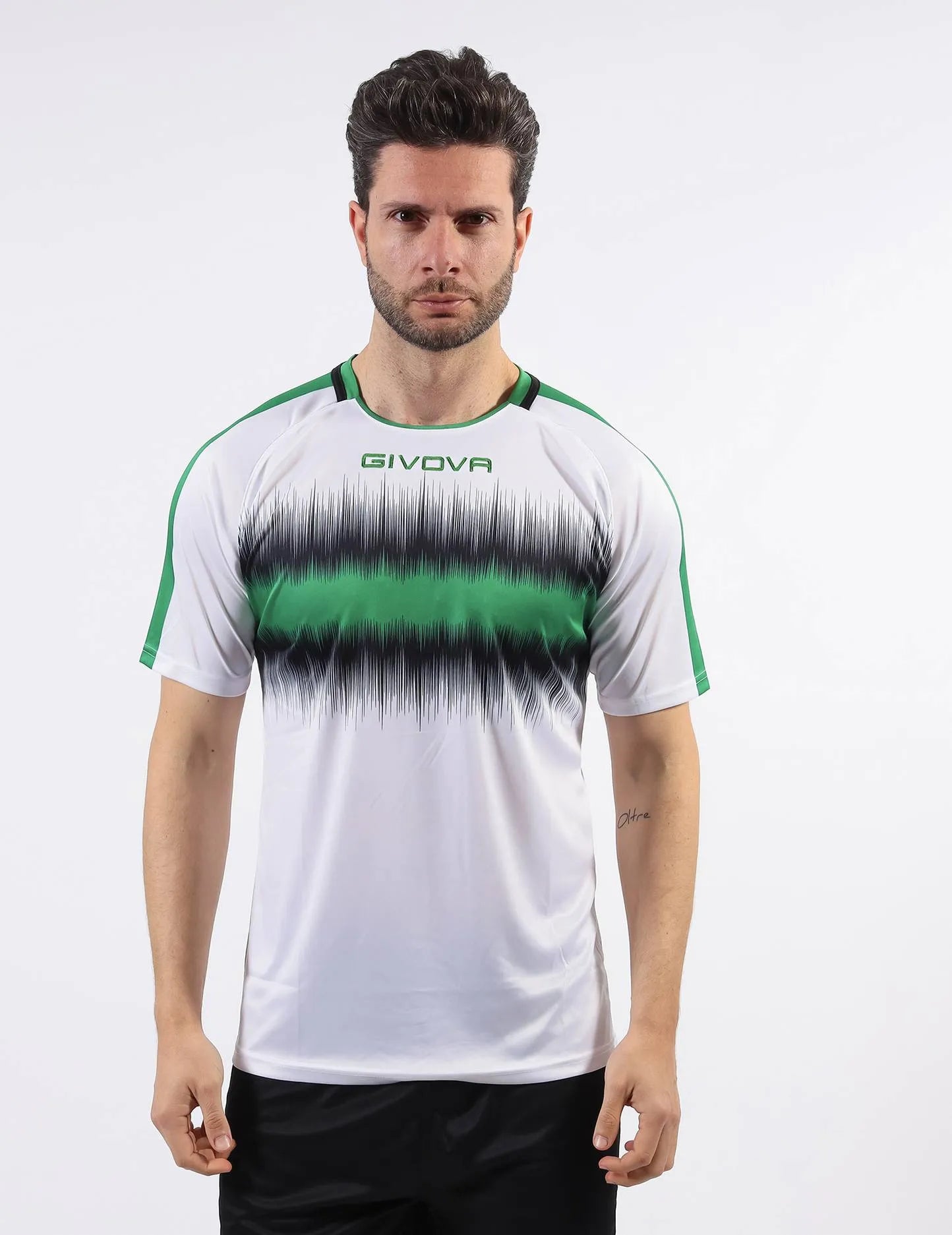 T-shirt de sport Givova Radio Vert-noir Blanc