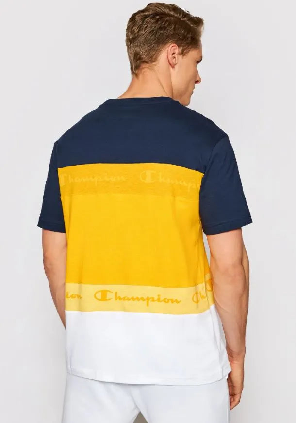 Herren-Champion-Shirt Marine-Gelb-Weiß-Gelb Gr