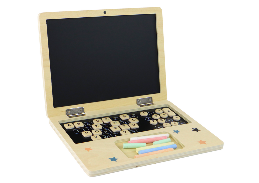 Drevená tabuľa Laptop Krieda
