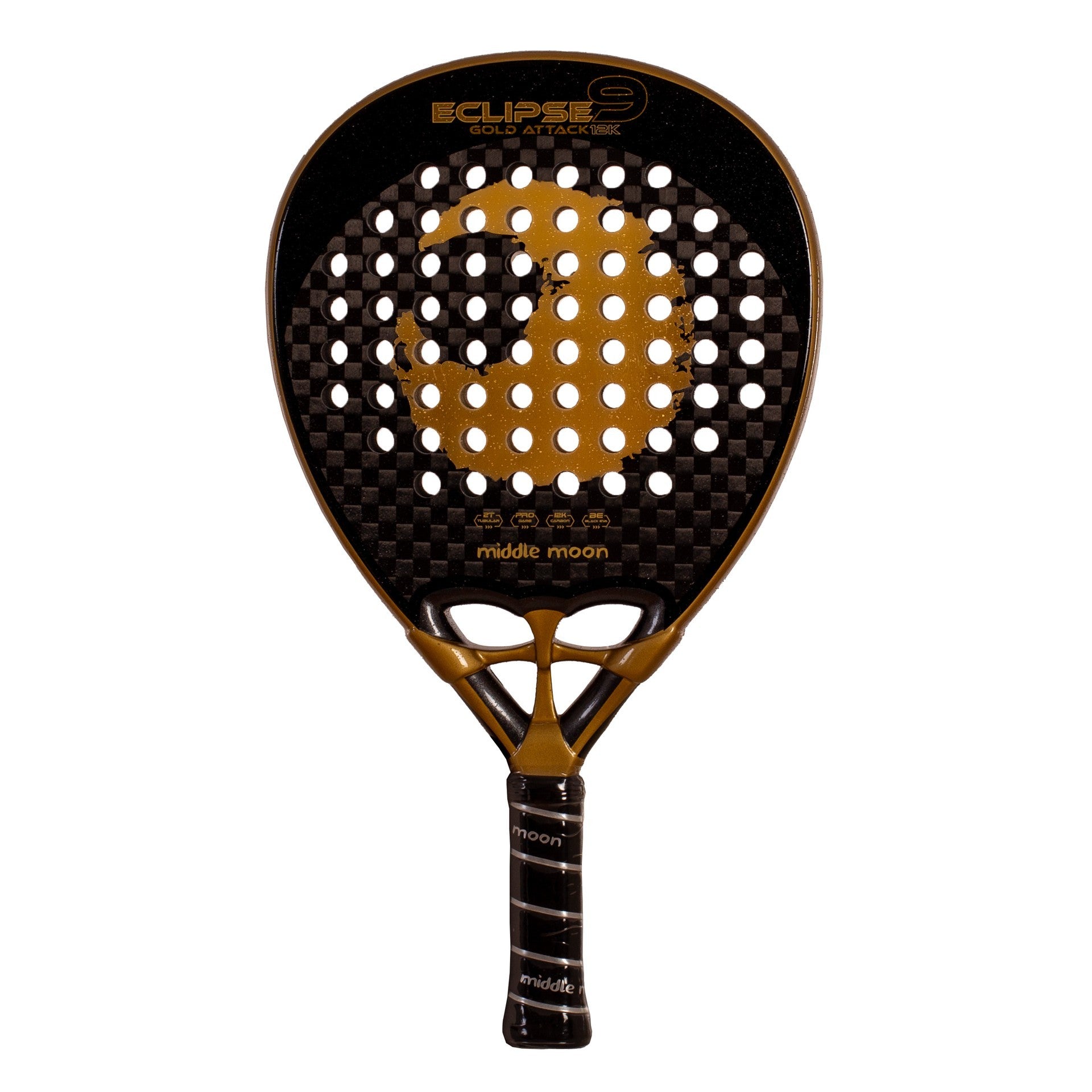Middle Moon Eclipse 9 Gold Attack 12k Padel Racket Multicolor