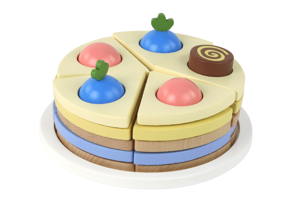 Wooden Cake Cake Pieces 8 Pieces.