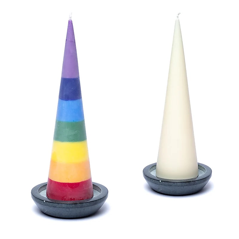 Plateau / Base De Bougie Rond En Pierre De Savon Grise - 9,5cm Paquet De 2 Pcs