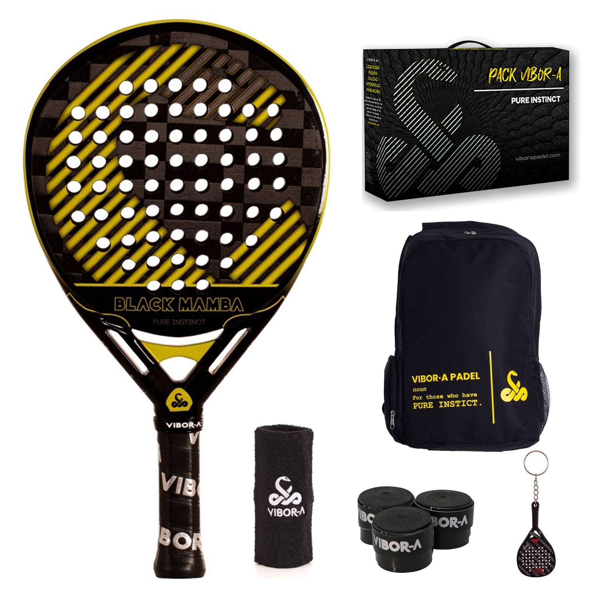 Vibor-a Black Mamba Evo Pro Black Padel Racket Pack