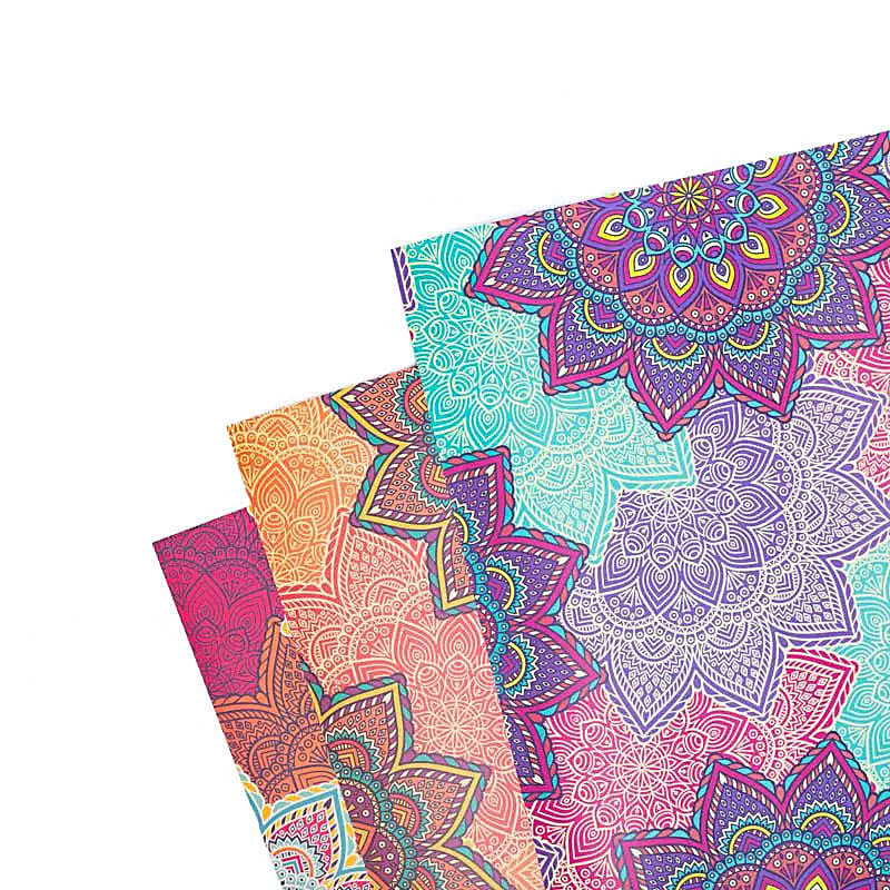 Presentpapper Mandala 3 ark - 50x90cm Set med 4 st