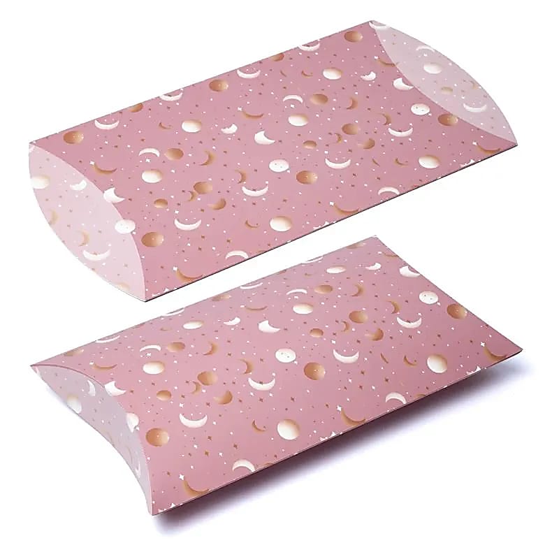 Boîte à Oreiller Xl Rose Lune Et Etoiles - 35,5x25,4cm Paquet De 10 Pcs