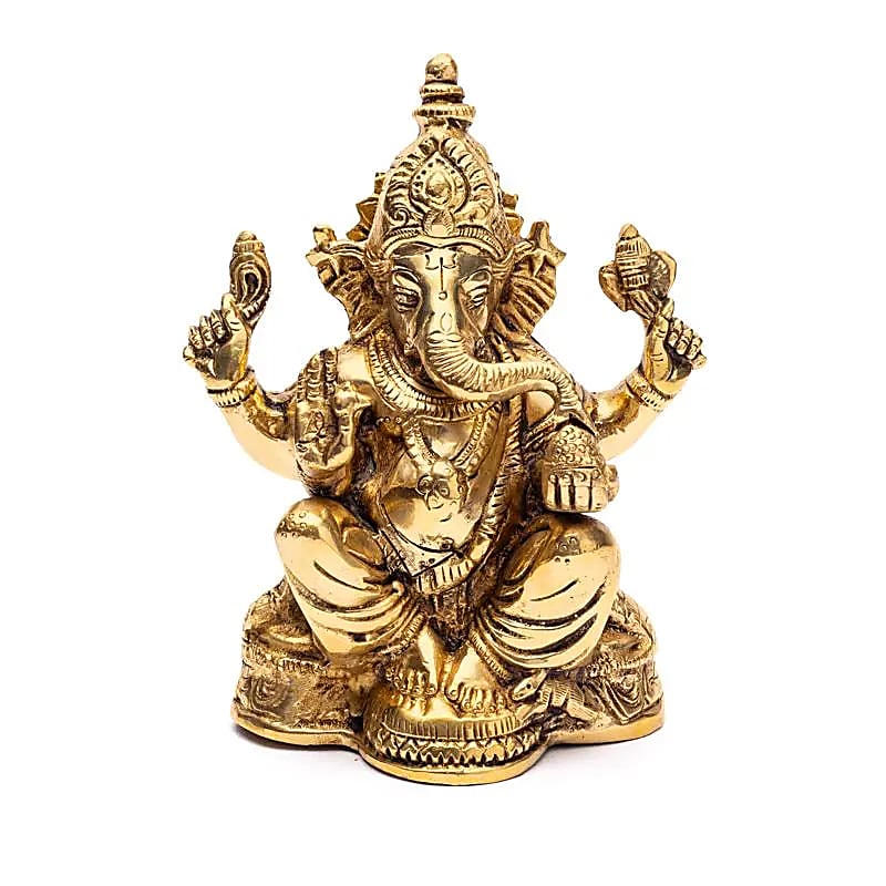 Seated Ganesha Brass - 1460g; 16 Cm
