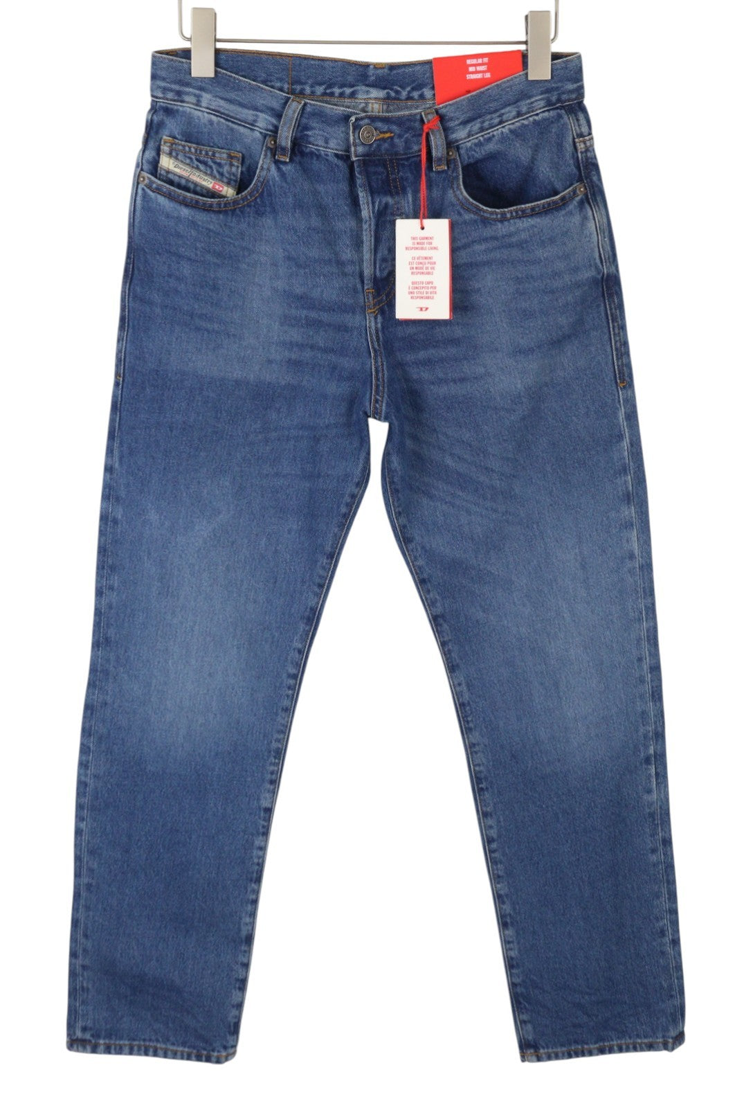 Diesel 2020 D-viker 0gyct Muži Jeansblue Faded Regular Fit Straight Leg