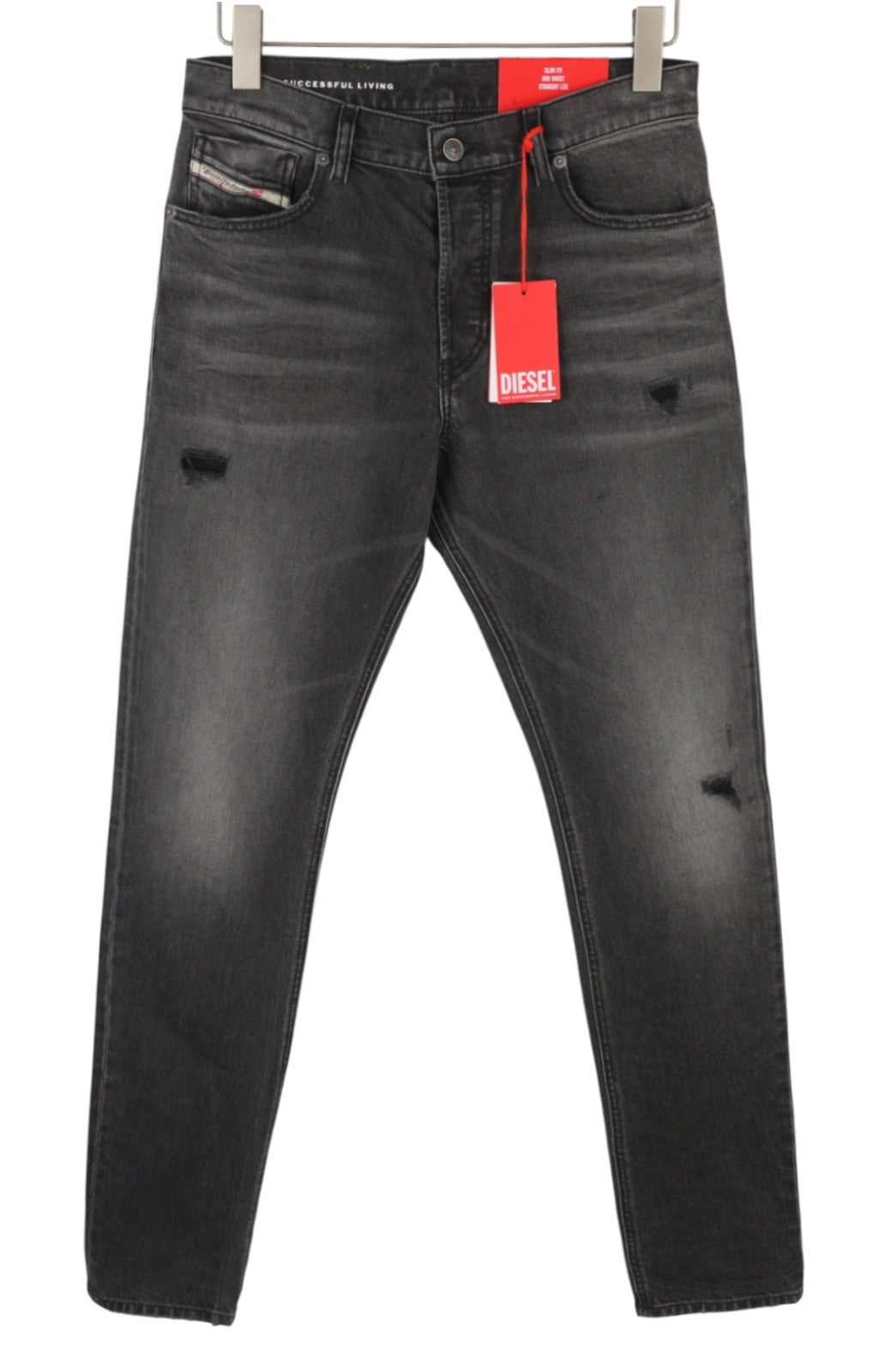 Diesel 1995 D-sark 09g19 Men Jeansgrey Faded Distress Slim Rrp225