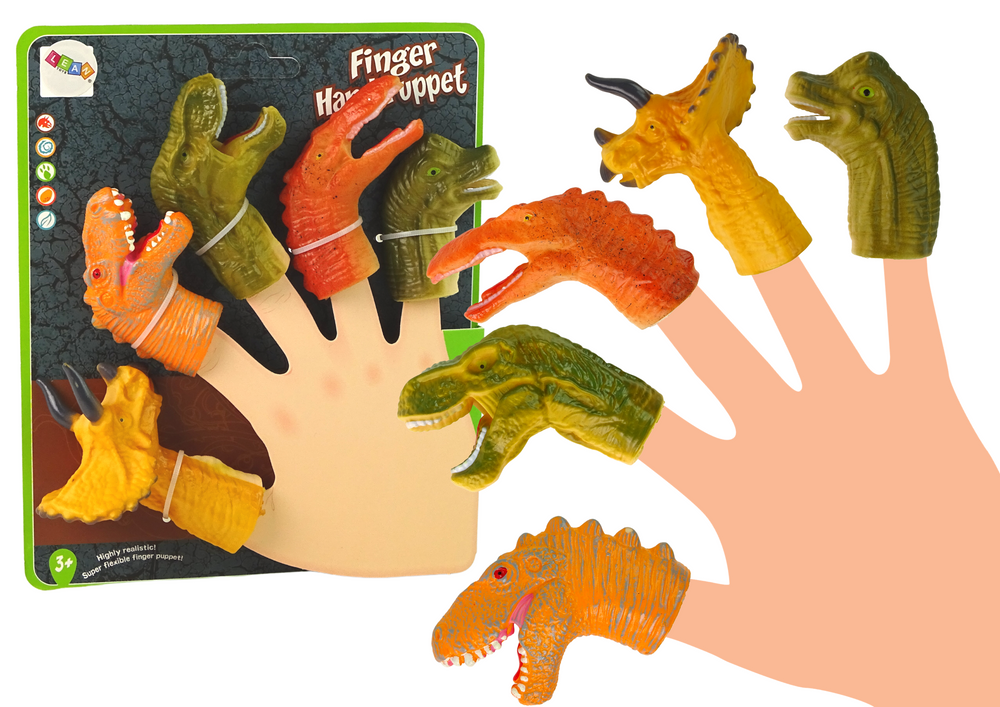 Finger Puppets Dinosaurs Animals 5 Pcs.