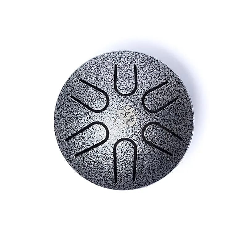 Hluru Mini Tambor de Língua Aço Cinza 6 Notas Amenor - ±7,5cm