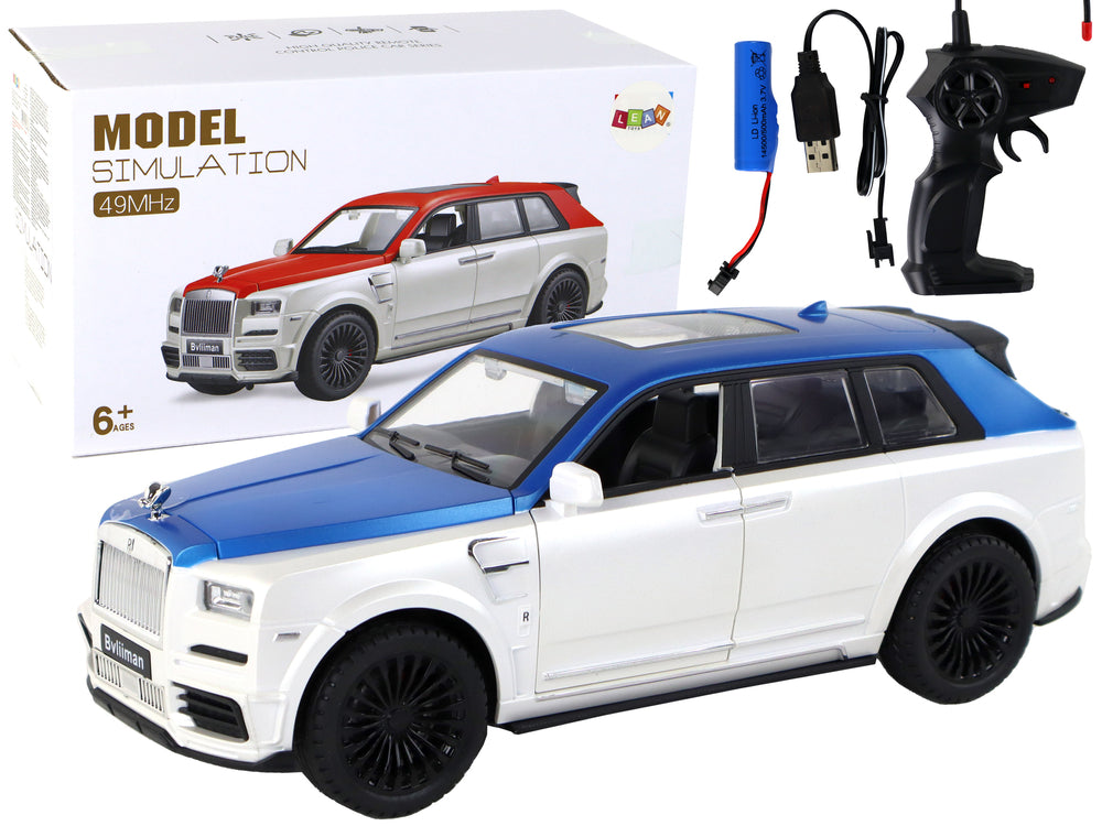 Car R/c 1:20 White And Blue Remote Controlled