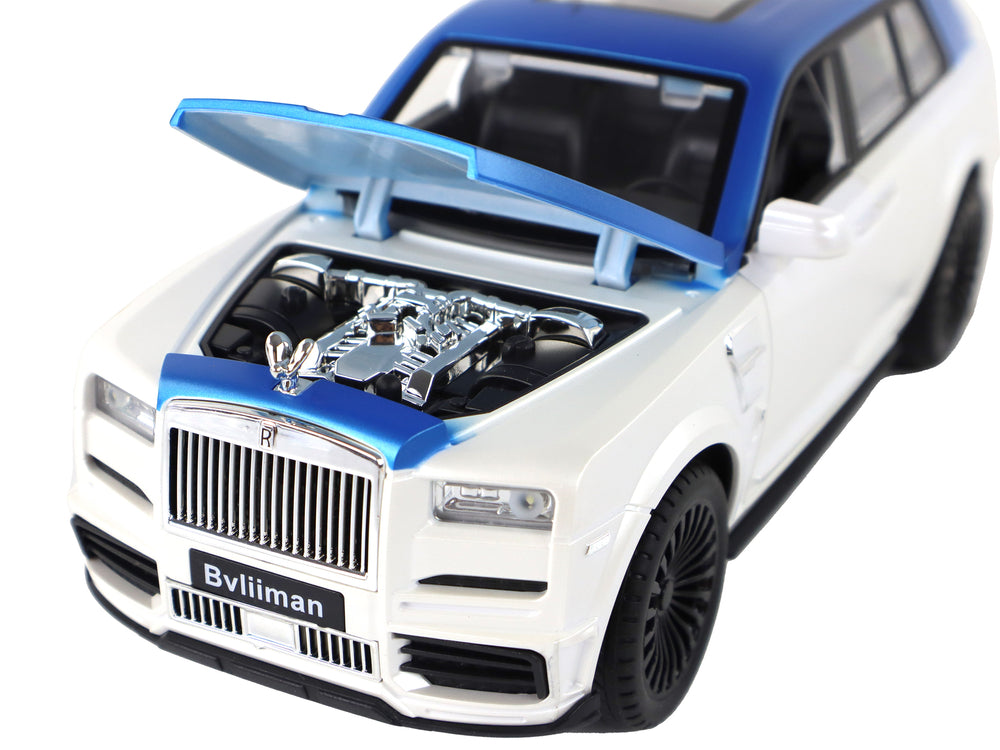 Car R/c 1:20 White And Blue Remote Controlled