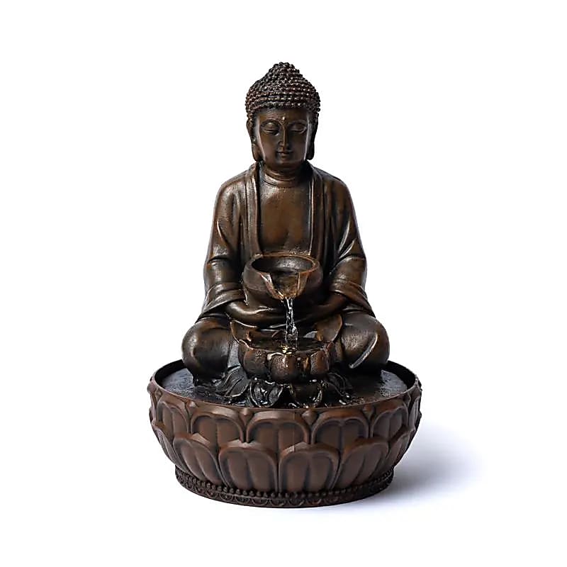Fontaine Bouddha offrant de l'eau - 19,5x19,5x29cm