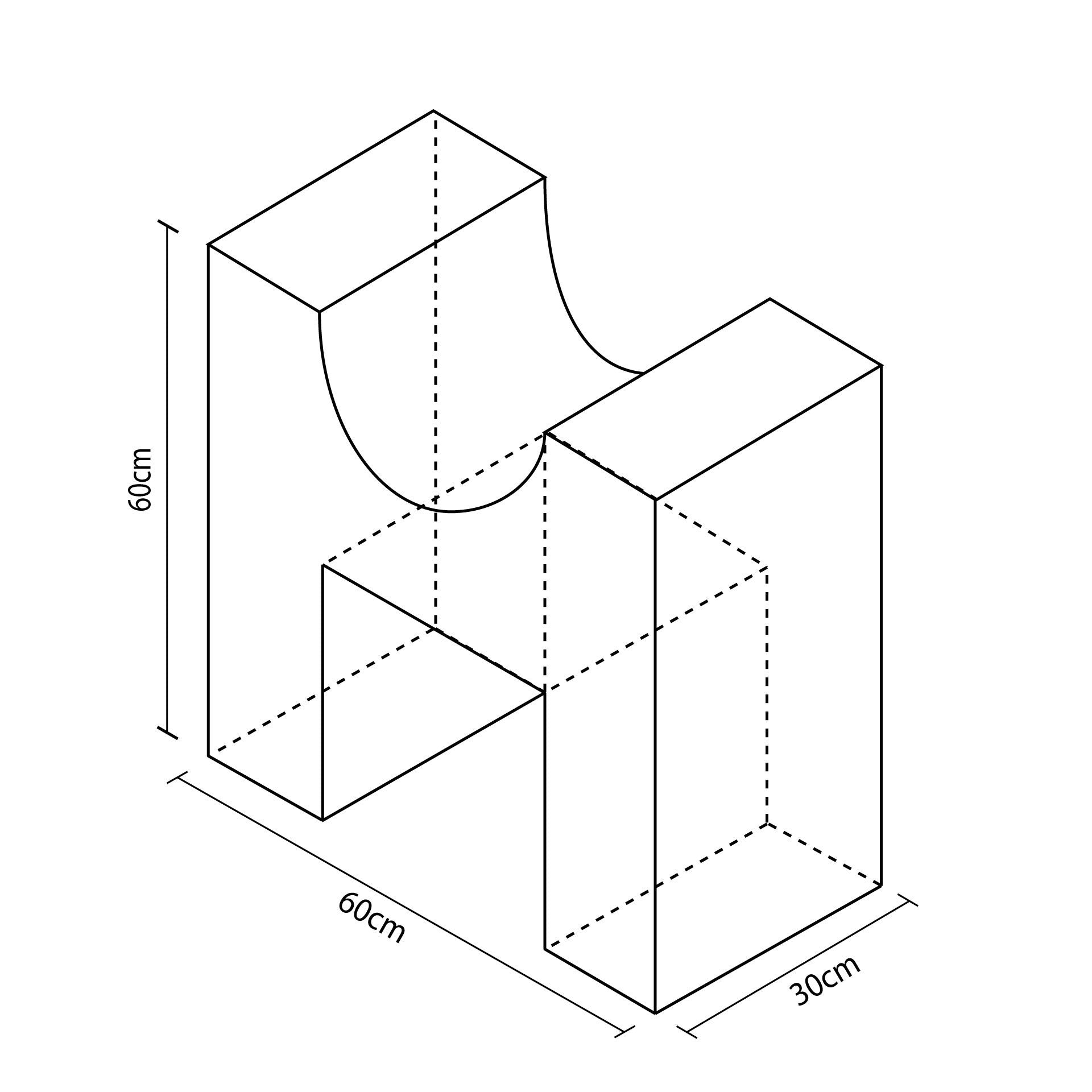Siedzisko figurowe 60x60x30cm wielokolorowe