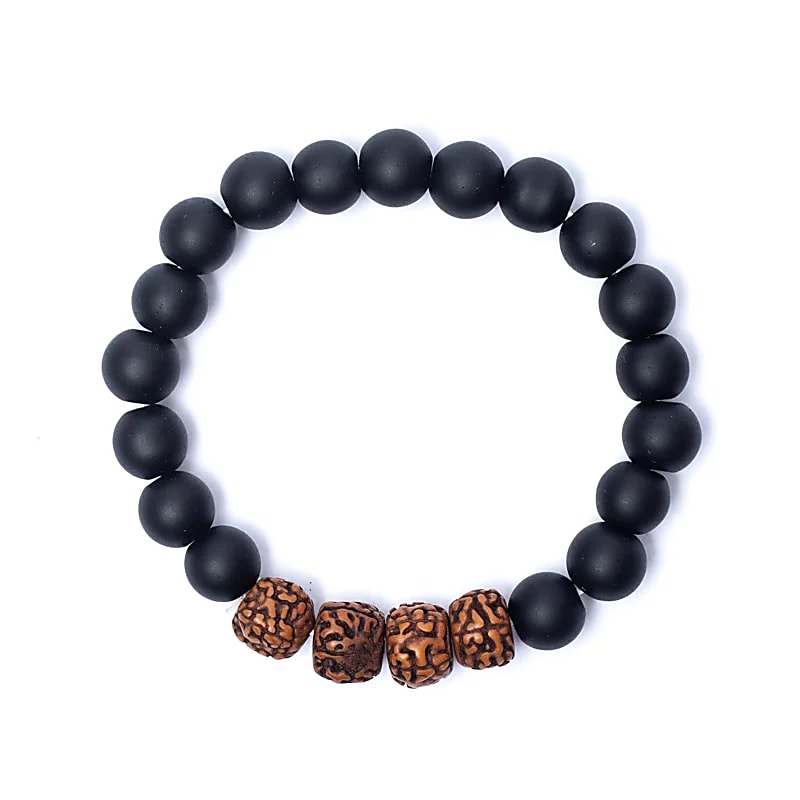 Bratara Rudraksha / Onix Negru --pachet De 2 Buc - 10mm