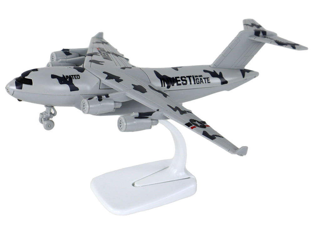 Military Gray Camo United Airplane Figurine Hw-605