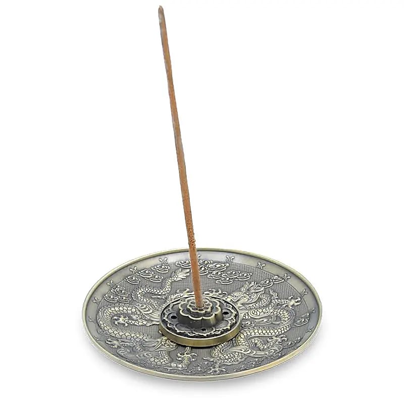 Røgelsebrænder Dragons Bronze Farve --sæt med 2 stk - 10x10 Cm