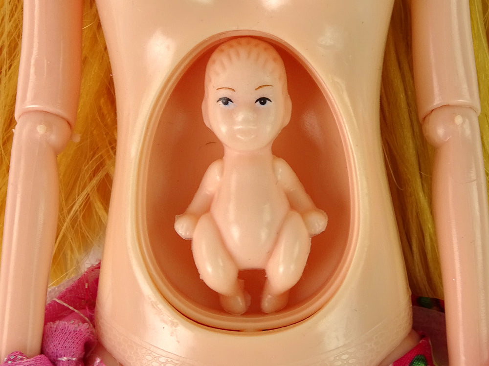 Baby Doll Pregnant Pink Dress Flowers