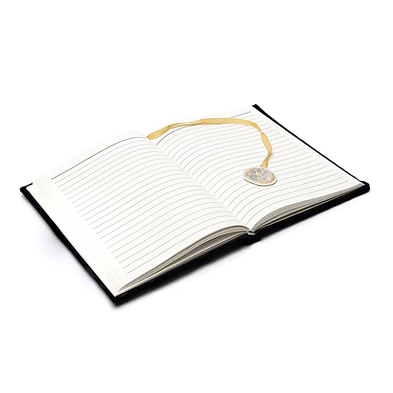 Notebook Velvet Black With Moon Phases - 20x15 Cm