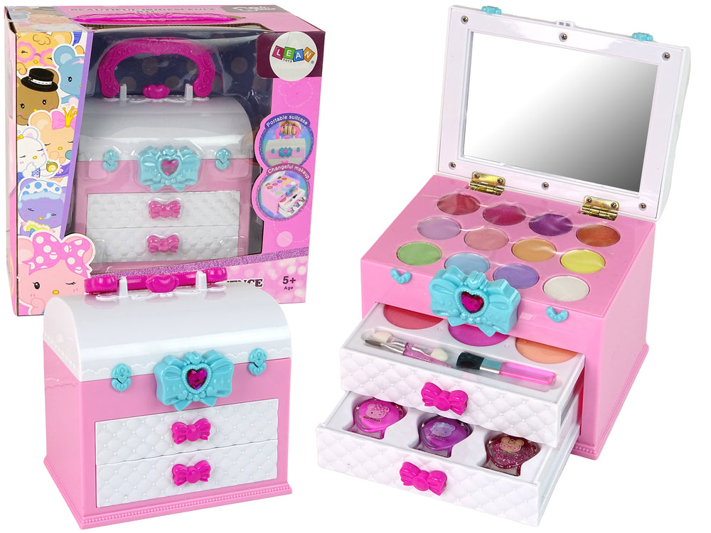 Beauty Kit In Suitcase Pink White
